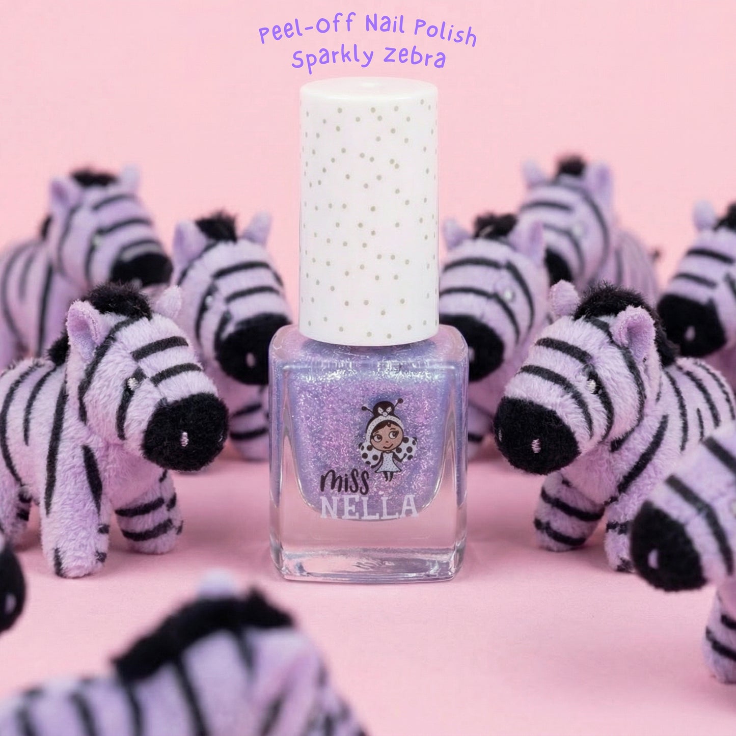 Sparkly Zebra Smalto Unghie da 4 ml. removibile senza Acetone per Bambini