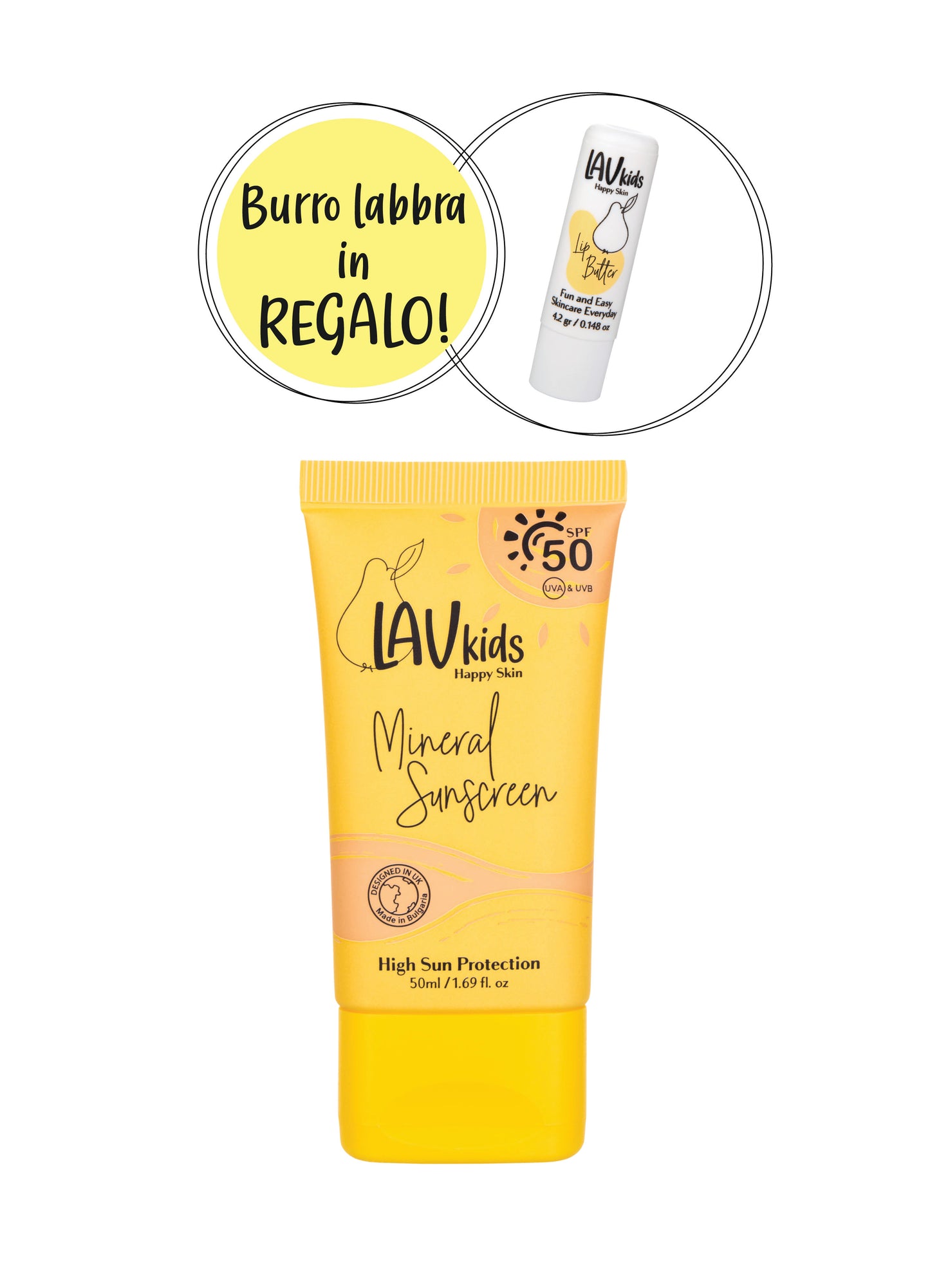 Pacchetto offerta Crema solare viso protezione 50 + lip balm omaggio