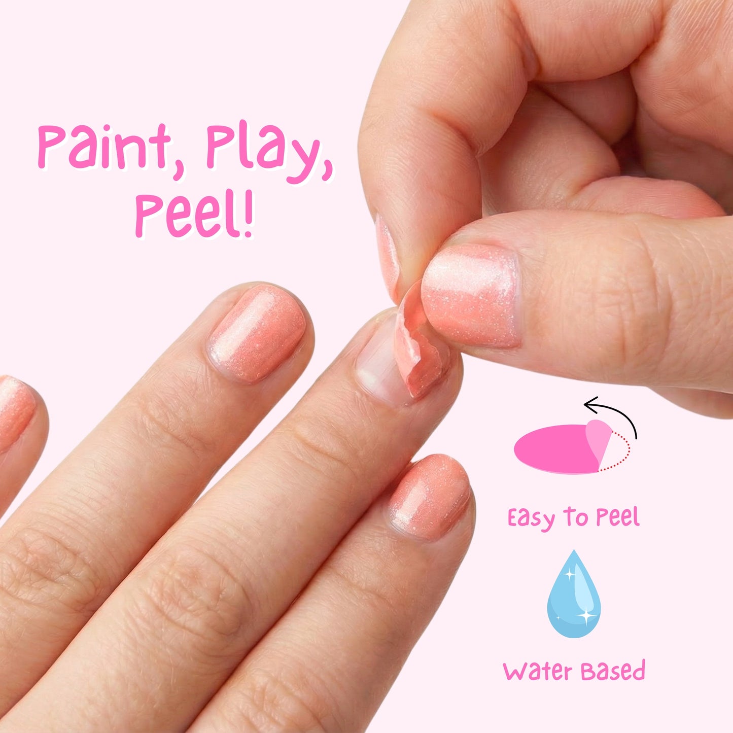 Peach Slushie Smalto Unghie da 4 ml. removibile senza Acetone  per Bambini