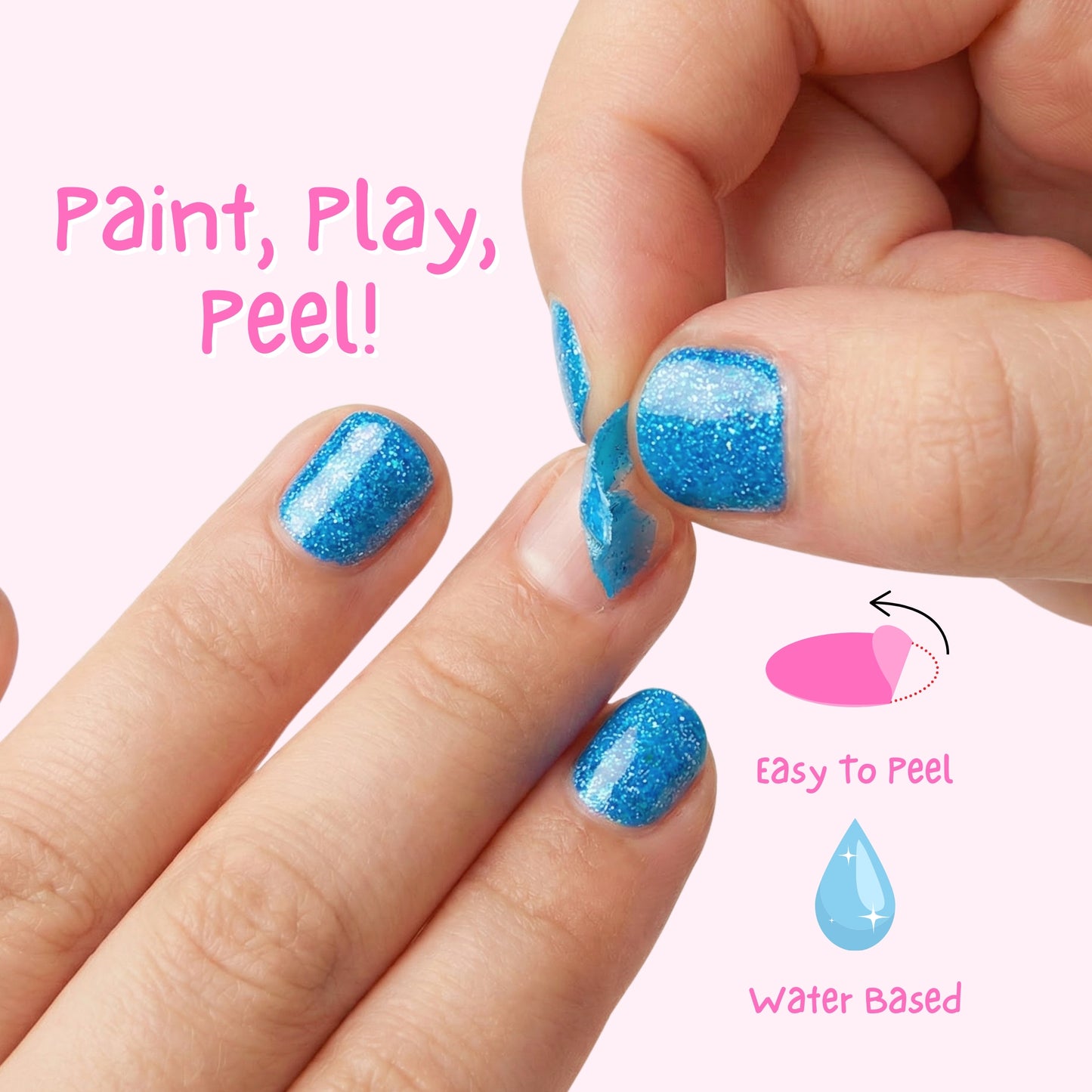 Elephunky Smalto Unghie da 4 ml Removibile senza Acetone per Bambini