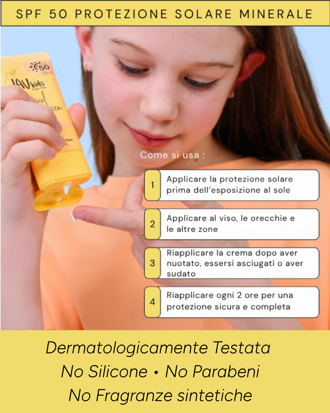 Crema solare viso protezione 50 Lav Kids
