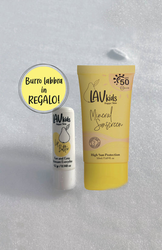 Pacchetto offerta Crema solare viso protezione 50 + lip balm omaggio